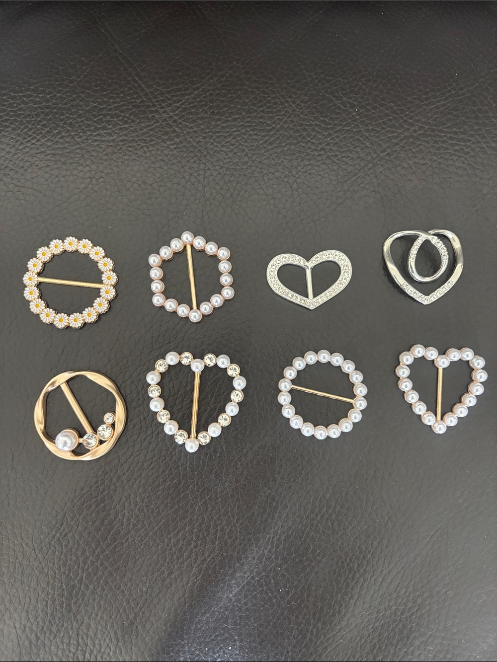 Rhinestone and Pearl T-Shirt Scarf Clip - Pick 2 - Picture 4 of 5